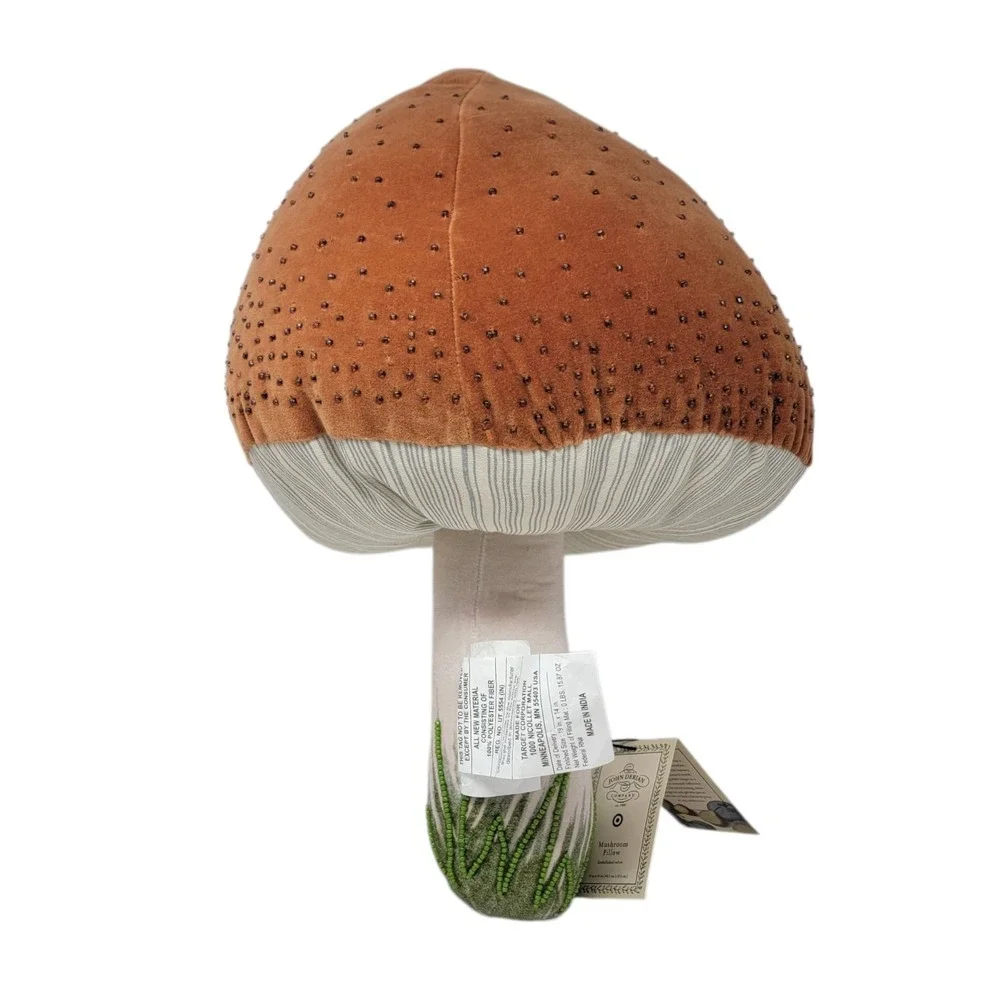 John Derian X Target 2024 Mushroom Pillow‎ Brown Embellished Thanksgiving New